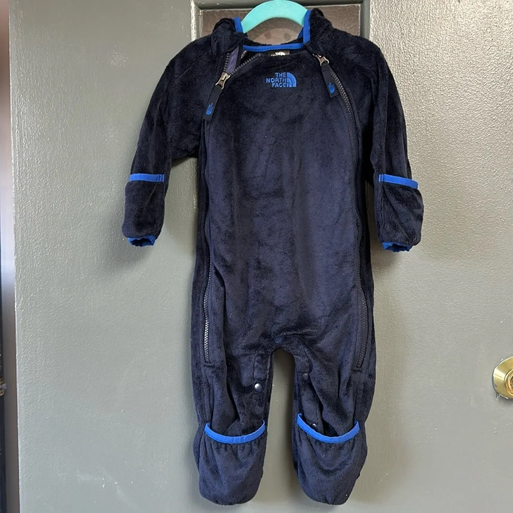 The North Face Blue Winter Baby Bunting Fleece, 6-12 mos - Picture 1 of 5